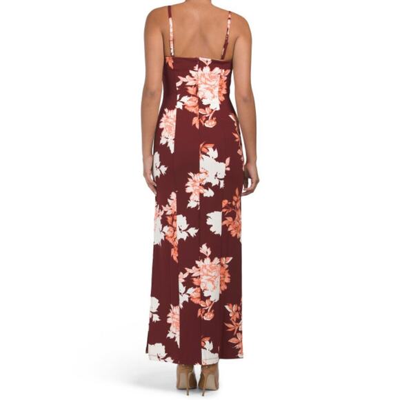 NWT RACHEL ROY Women's Floral Print Square Neck Side Slit Maxi Dress - Picture 2 of 5